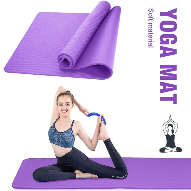 Purple Anti-Tear Yoga Mat - Non-Slip Gym Moisture Proof Equipment Sport Pilates Fitness Workout