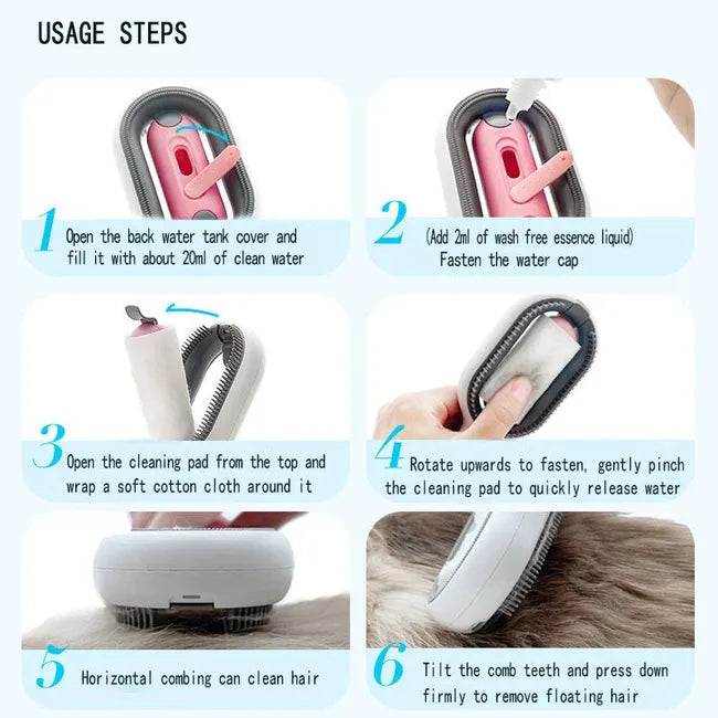 Pet Hair Brush - Cleaning Tool Cat Comb For Grooming And Care Dog Brush