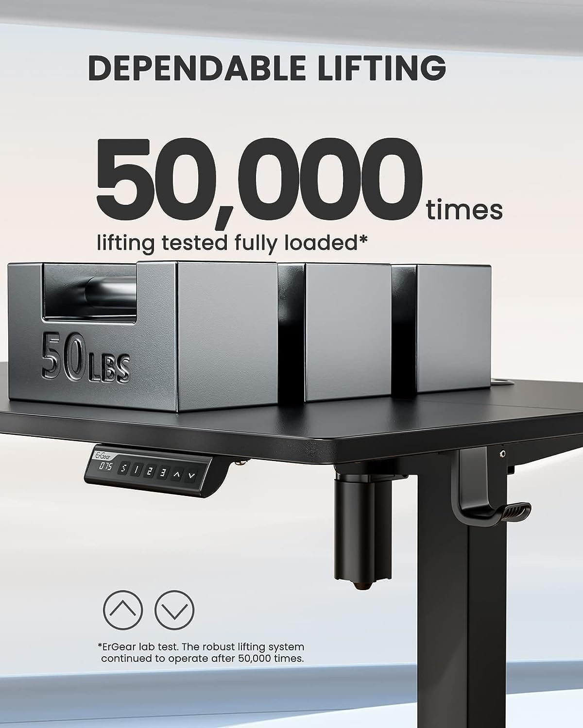 Electric Height Adjustable Computer Desk - Standing Computer Home Office Desk with Two-Piece Desktop (Black, 48 * 24 Inch)