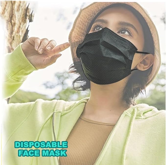 Face Masks 100 Pack - 3 Ply Disposable/Filter Protection for Adult