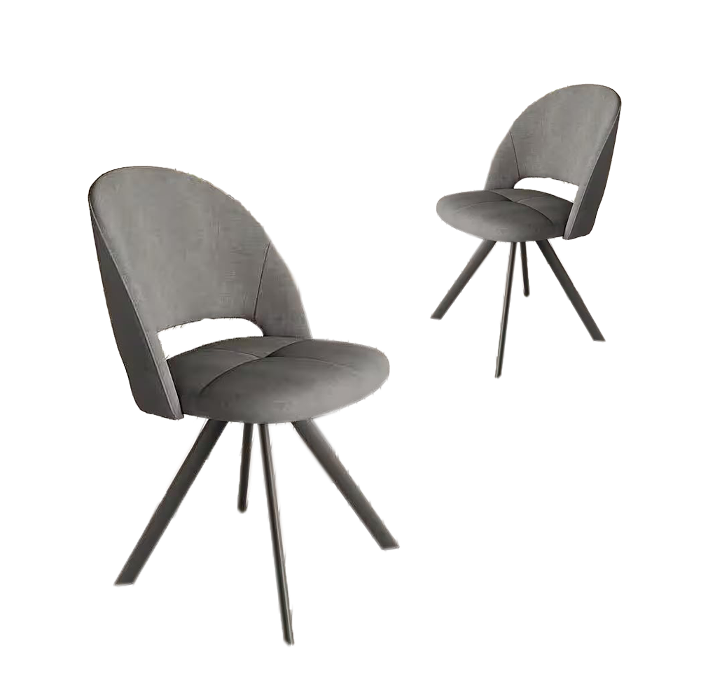 Modern Dining Chairs 4 Sets - Thick Cushions, Upholstered Fabric Side Chairs for Dining Room & Kitchen, Gray