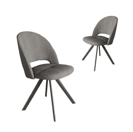 Modern Dining Chairs 4 Sets - Thick Cushions, Upholstered Fabric Side Chairs for Dining Room & Kitchen, Gray