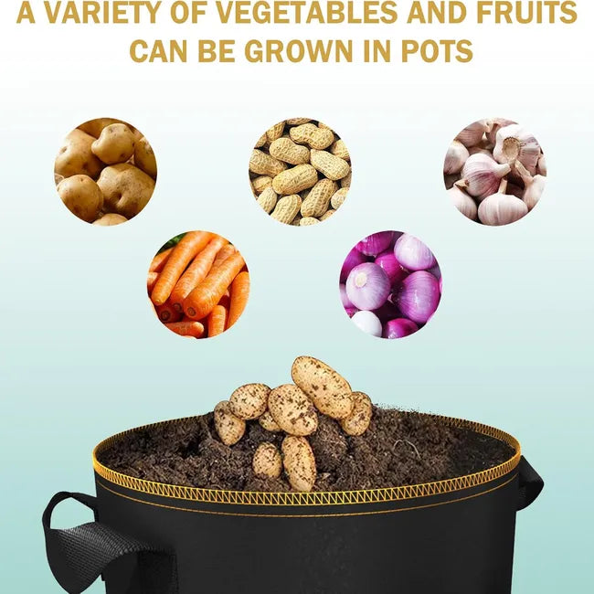 Grow Bags with Flap & Handles, Breathable Nonwoven Cloth(5 Pack)