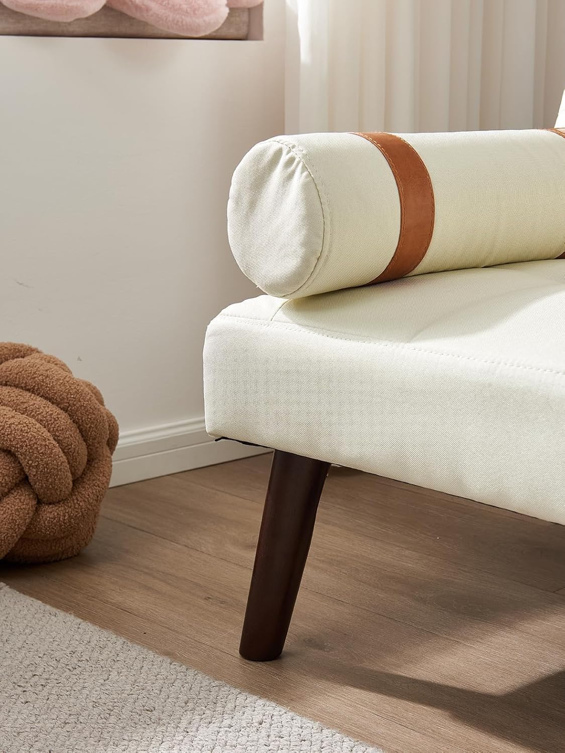 Compact Convertible Futon Sofa Bed with Armrests – Comfortable Linen Sleeper for Small Spaces, Offices, Apartments (Copy)