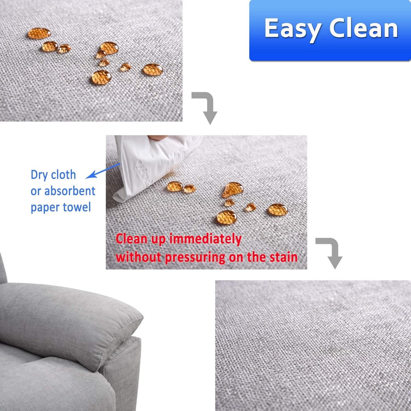 Super Drive Power Recliner Chair - Glider Recliner, 360° Swivel, for Small Spaces, Living Room, Bedroom,Blue