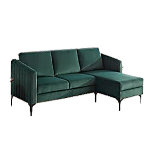 84'' L-Shape Velvet Sectional Sofa - With Chaise, for Living Room, Apartment, Office