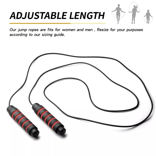 Adjustable Skipping Ropes - Jump Rope Skip Aerobic Crossfit Fitness Exercise Training Speed Bearing Workout Indoor & Outdoor