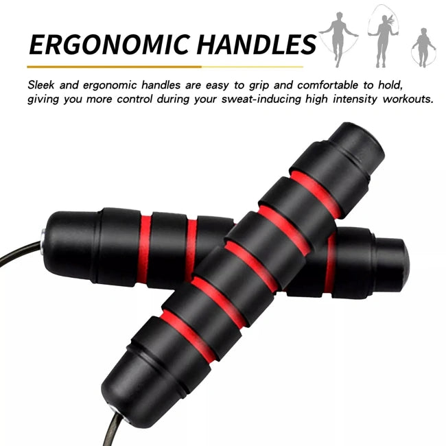 Adjustable Skipping Ropes - Jump Rope Skip Aerobic Crossfit Fitness Exercise Training Speed Bearing Workout Indoor & Outdoor