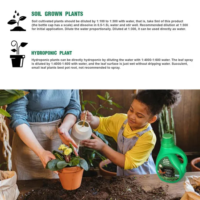Water-soluble Plant Food - All-purpose Nutrient Solution for Flowers, Vegetables, and Plants Indoor/Outdoor Use