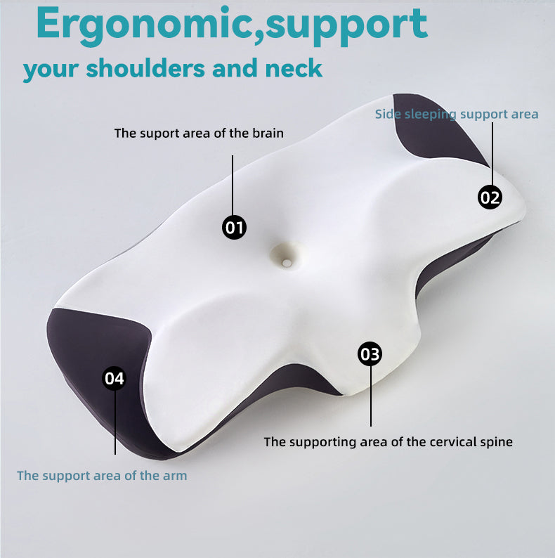 Pillow for Neck and Shoulder, Ergonomic Contour Memory Foam Pillows for Sleeping with Washable Pillowcase, Cooling Neck Support Pillow for Side Back Stomach Sleeper