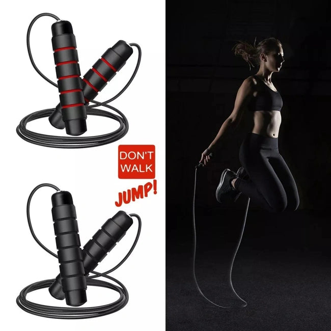 Adjustable Skipping Ropes - Jump Rope Skip Aerobic Crossfit Fitness Exercise Training Speed Bearing Workout Indoor & Outdoor
