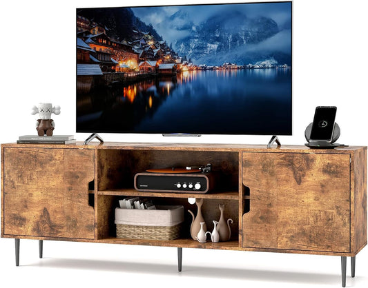 Stand for 80-Inch TV - Entertainment Center with Power Outlet & Storage for Living Room or Bedroom