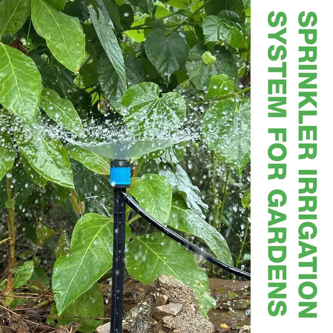 Adjustable Drip Irrigation System with Push-to-Connect 1/4” Emitters & 50ft Tubing