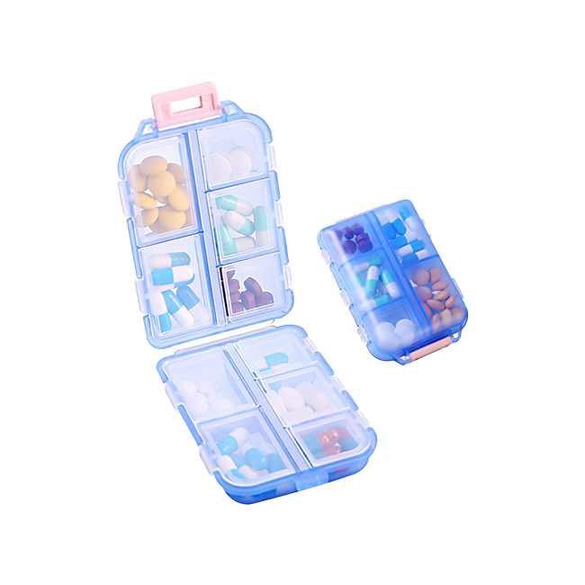 Pill Organizer - 2PC With 10 Compartments For Travel and Daily Use