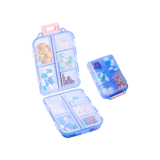 Pill Organizer - 2PC With 10 Compartments For Travel and Daily Use