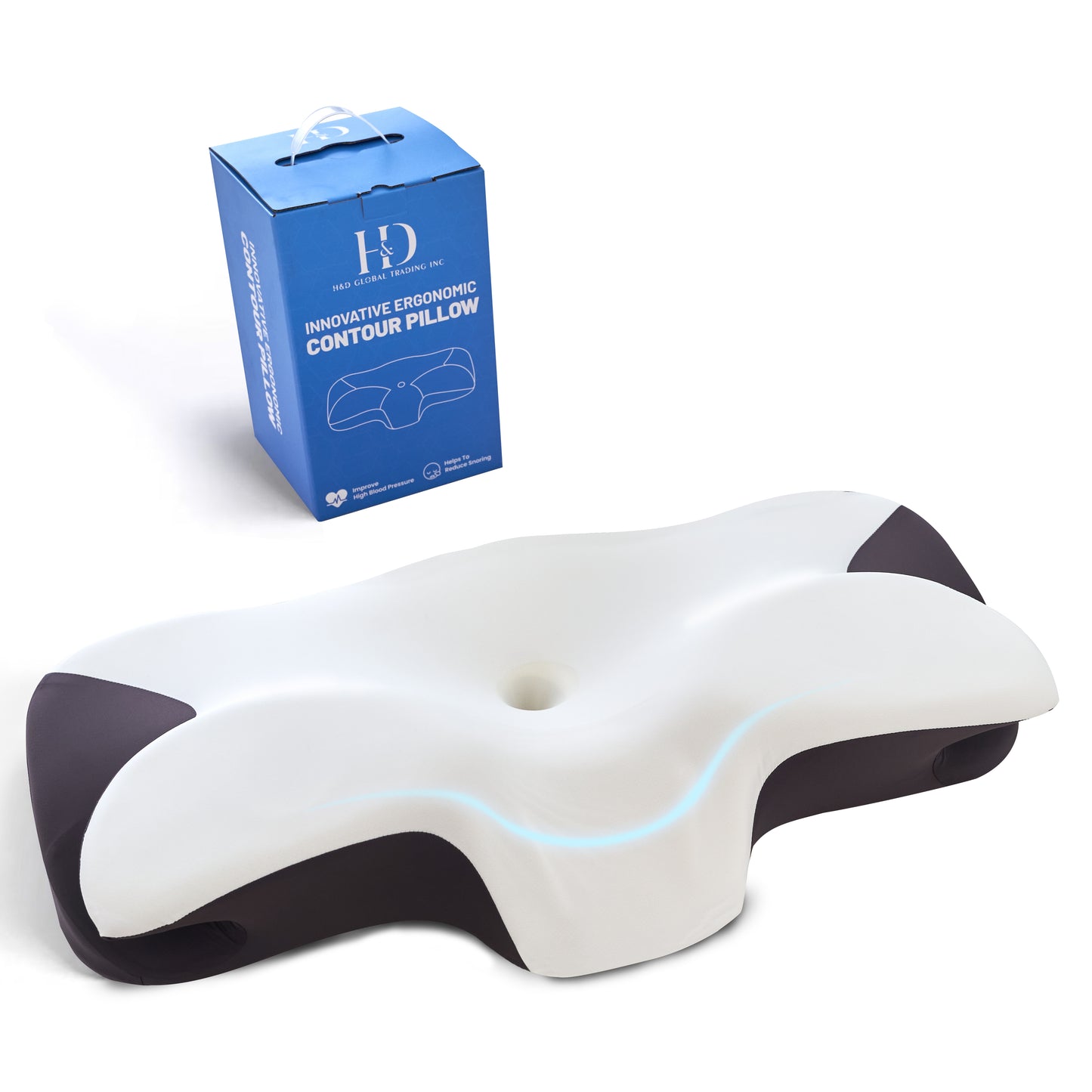 Pillow for Neck and Shoulder, Ergonomic Contour Memory Foam Pillows for Sleeping with Washable Pillowcase, Cooling Neck Support Pillow for Side Back Stomach Sleeper