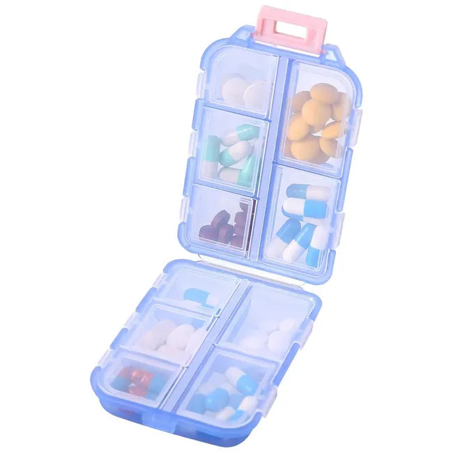 Pill Organizer - 2PC With 10 Compartments For Travel and Daily Use