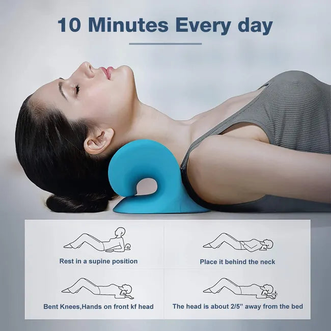 Neck & Shoulder Stretcher - Relaxer Cervical Chiropractic Traction Device Pillow for Pain Relief Muscle Tension Relief